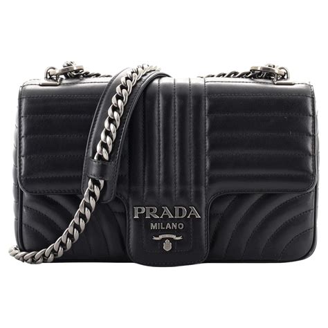 prada diagramme medium quilted leather shoulder bag